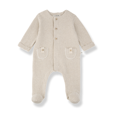 3 1+inthefamily - Tutina con piedi a righe