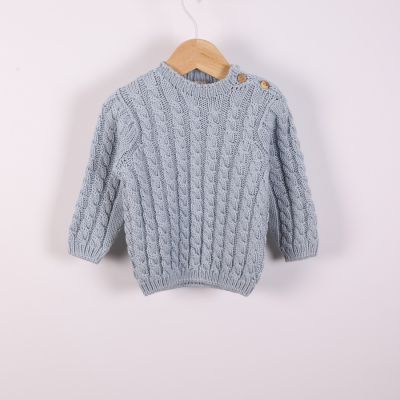 Wedoble - Maglione a maniche lunghe lavorato a maglia in cotone biologico