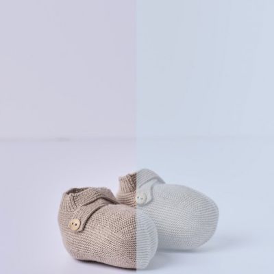 Wedoble - Babbucce lavorate a maglia in cotone biologico azzurro