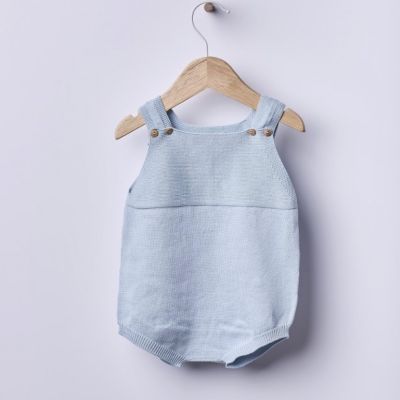 Wedoble - Salopette con spalline lavorate a maglia in cotone biologico