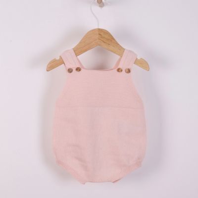 Wedoble - Salopette con spalline lavorate a maglia in cotone biologico