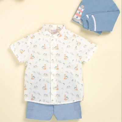 Paz Rodriguez - Camicia collo coreana con shorts